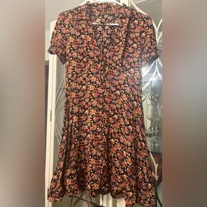 Free People Floral Black mini dress